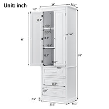 Load image into Gallery viewer, Tall Storage Cabinet With 3 Drawers For Bathroom
