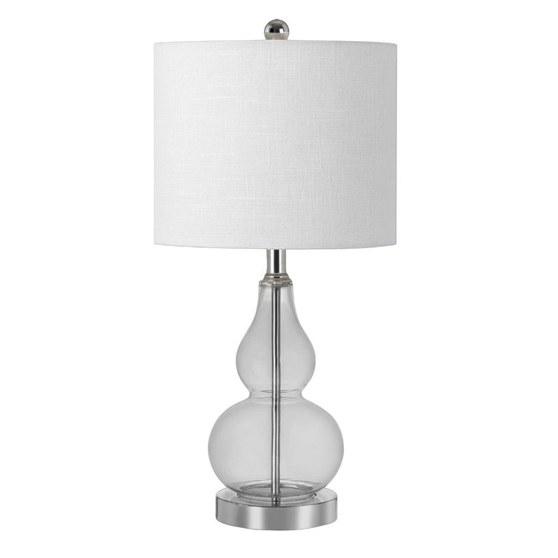 Gourd Bedside Lamp With Drum Shade - Clear