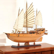 Load image into Gallery viewer, Hand Painted Model Boat Tabletop Sculpture (401202) - Brown
