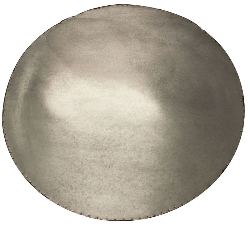 Iron And Solid Wood Round Coffee Table - White And Natural