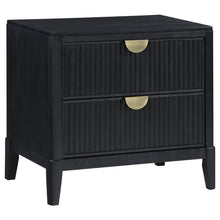 Load image into Gallery viewer, Mason - 2 Drawer Nightstand With Fluted Design - Black
