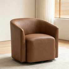 Load image into Gallery viewer, Swivel Barrel Accent Chair For Living Room - Antique Brown
