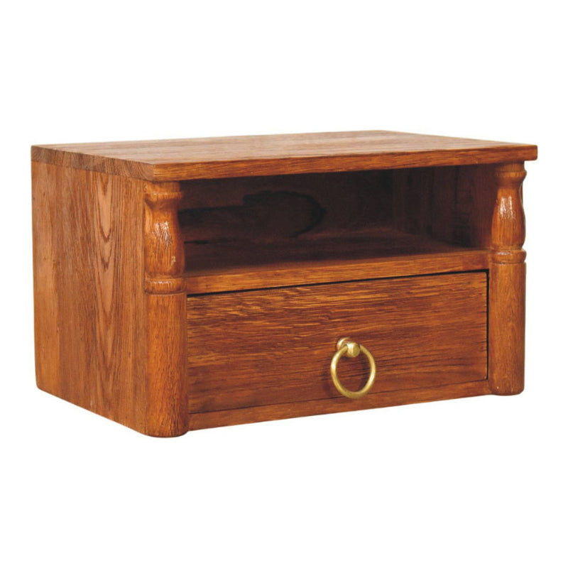 Solid Wood One Drawer Floating Nightstand (731536) - Oak
