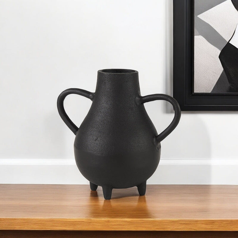 Two Handle Jug Vase - Black