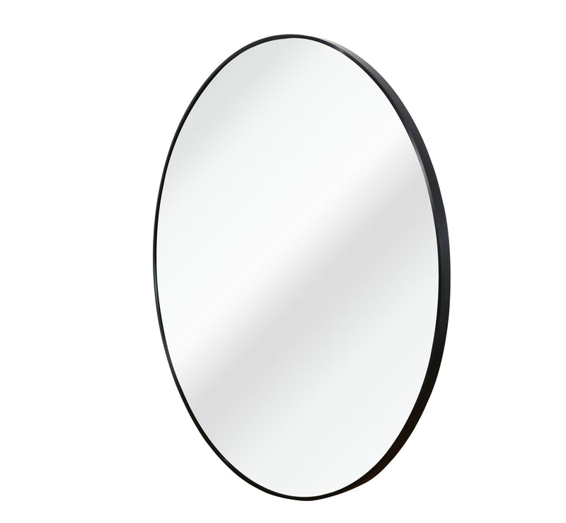 Aluminum Round Framed Bathroom Vanity Mirror (756051) - Black