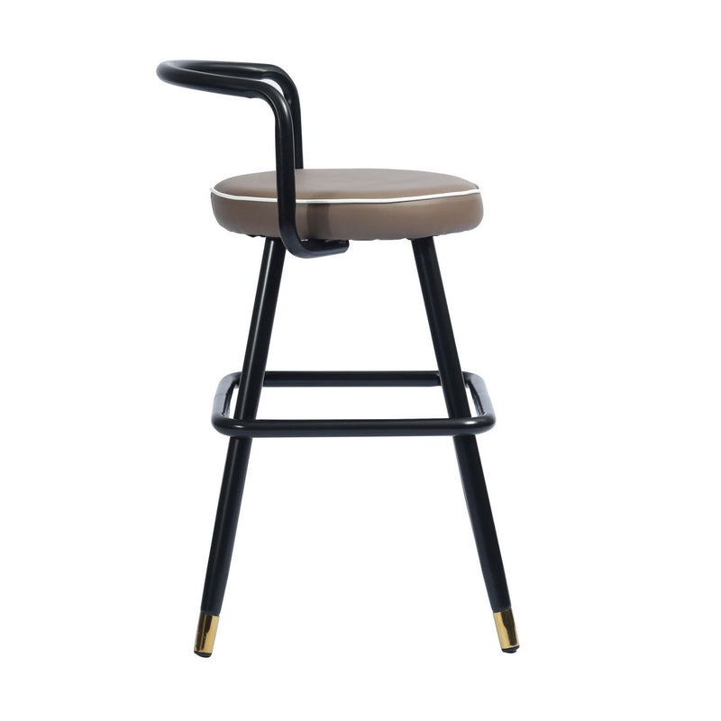 24" Modern Steel Low Back Counter Height Bar Chairs (Set of 2) - Black