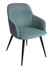 Load image into Gallery viewer, Ergo Modern Dining Chair - Teal / Black / Linen
