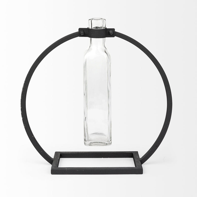 Abstract Cylinder Table Vase (397541) - Black