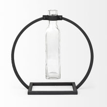 Load image into Gallery viewer, Abstract Cylinder Table Vase (397541) - Black
