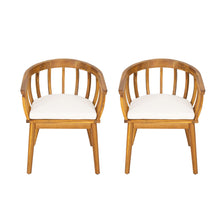 Load image into Gallery viewer, Klismos - Dining Armchair (Set of 2) - Teak / Beige
