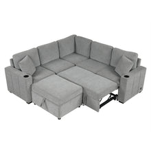 Load image into Gallery viewer, Sectional Sofa Convertible Pull-Out Sofa Bed With A Movable Storage Ottoman For Living Room
