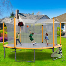 Load image into Gallery viewer, 16Ft Trampoline With Basketball Hoop Pump And Ladder (Inner Safety Enclosure) With Soccer Goal
