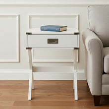 Load image into Gallery viewer, Modern x Shape Wooden Storage End Table - White
