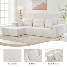 Load image into Gallery viewer, 110*69&quot; Modular Sectional Living Room Sofa Set, Modern Minimalist Style Couch, Installation-free sofa, Upholstered Sleeper Sofa for Living Room, Bedroom, Salon, 2 PC Free Combination, L-Shape, Linen
