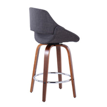 Load image into Gallery viewer, Fabrico - Mid Century Modern, Fixed Height Counter Stool With Round Footrest (Set of 2)

