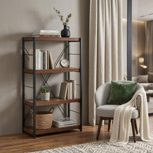 Load image into Gallery viewer, Three Tier Etagere Bookcase - Black / Brown
