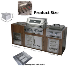 Load image into Gallery viewer, Built-In Outdoor Kitchen LPG Gas Grill 60000 Btu, Drop-In Ice Box With BBQ Tool Set - Silver
