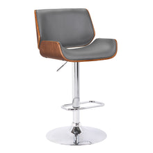 Load image into Gallery viewer, 46" Swivel, Low Back Adjustable Height Bar Chair - Gray / Silver
