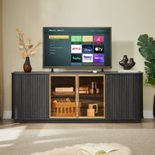 Load image into Gallery viewer, Modern 64" Wavy TV Cabinet With LED Lights - Black
