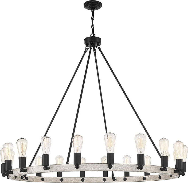 Candle Style Multi Light Metal Dimmable Chandelier - Black / Gray