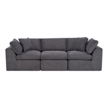Load image into Gallery viewer, Corduroy Modular Sofa Chaise With Toss Pillows (725199) - Dark Gray
