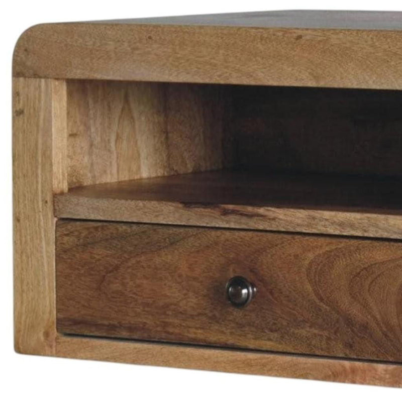 18" Solid Wood One Drawer Floating Nightstand - Oak