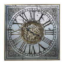 Load image into Gallery viewer, Antique Style Square Wall Clock - Silver / Gold
