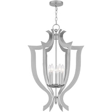 Load image into Gallery viewer, 32" Five Light Dimmable Chandelier With Shades - Silver
