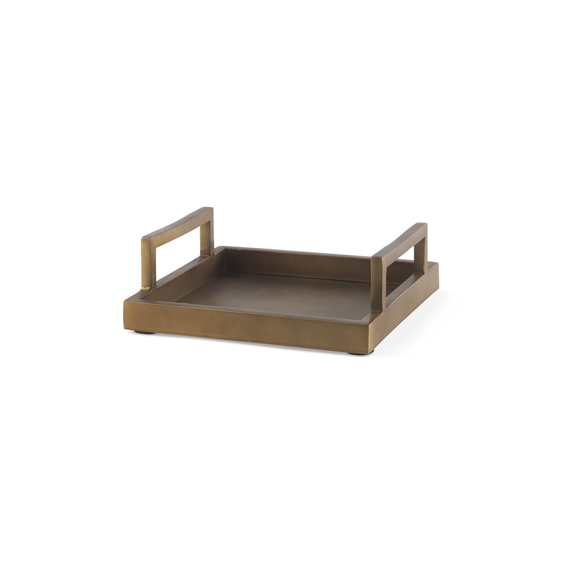 Aluminum Hand Finished Serving Tray With Handles (731274) - Gold