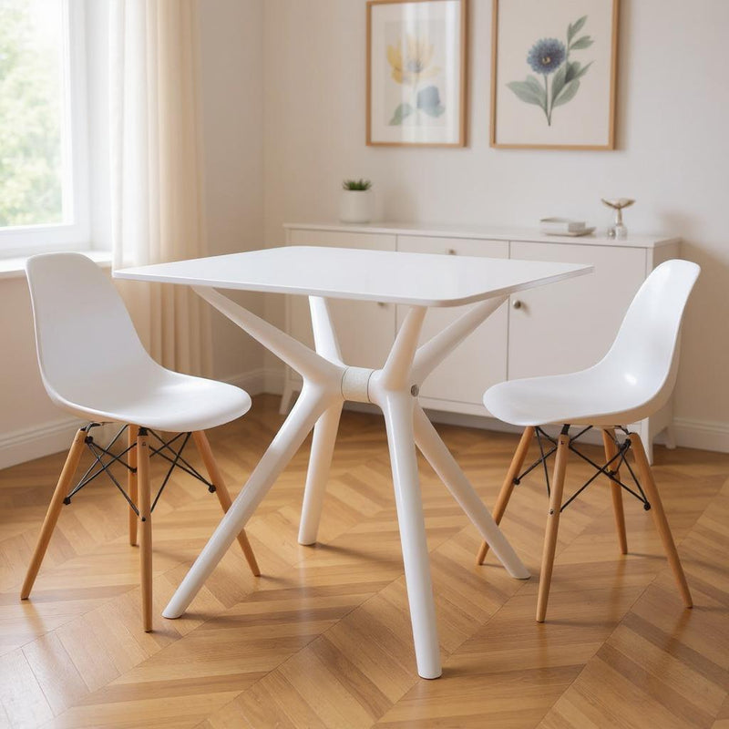 28" Heavy Duty Plastic Trestle Base Dining Table - White