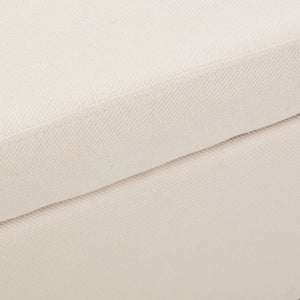 Upholstered Storage Ottoman With Nailhead Trim - Beige