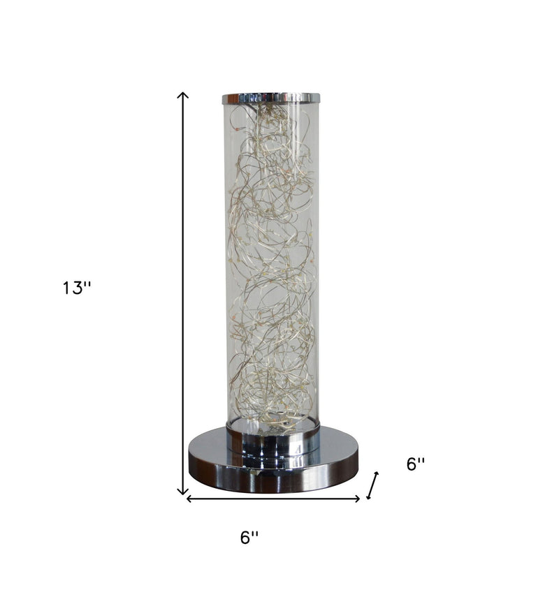 Metal Column LED Table Lamp - Silver