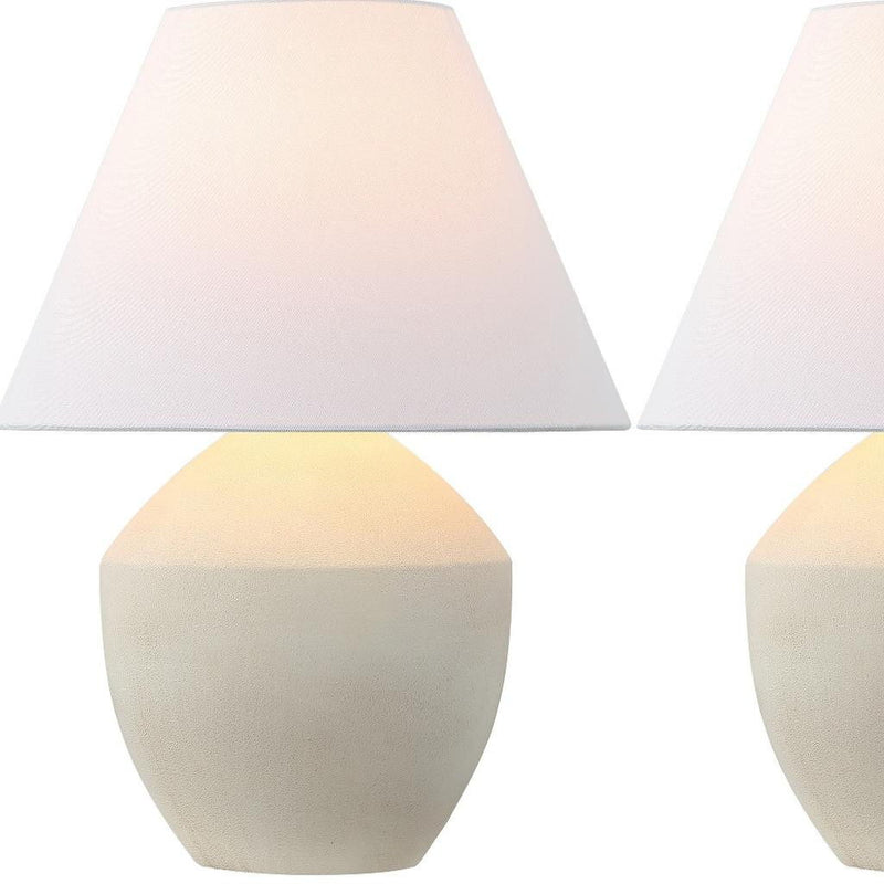 21" Urn Bedside Lamps With Empire Shades (Set of 2) - Cream / White