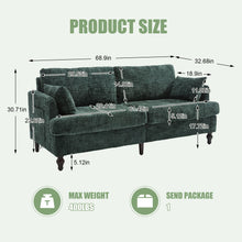 Load image into Gallery viewer, Chenille 2 Seater Sofa With LED Light, USB Charging Port, And Storage Bag
