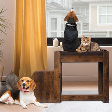 Load image into Gallery viewer, Pet Bunk Bed With Removable Step For Dogs And Cats, Multi-Level Bed Window Perch Seat Platform With Cushion And Cat Scratch Pad, Indoor Use - Dark Brown
