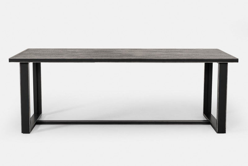 Solid Wood Metal Sled Base Dining Table - Black