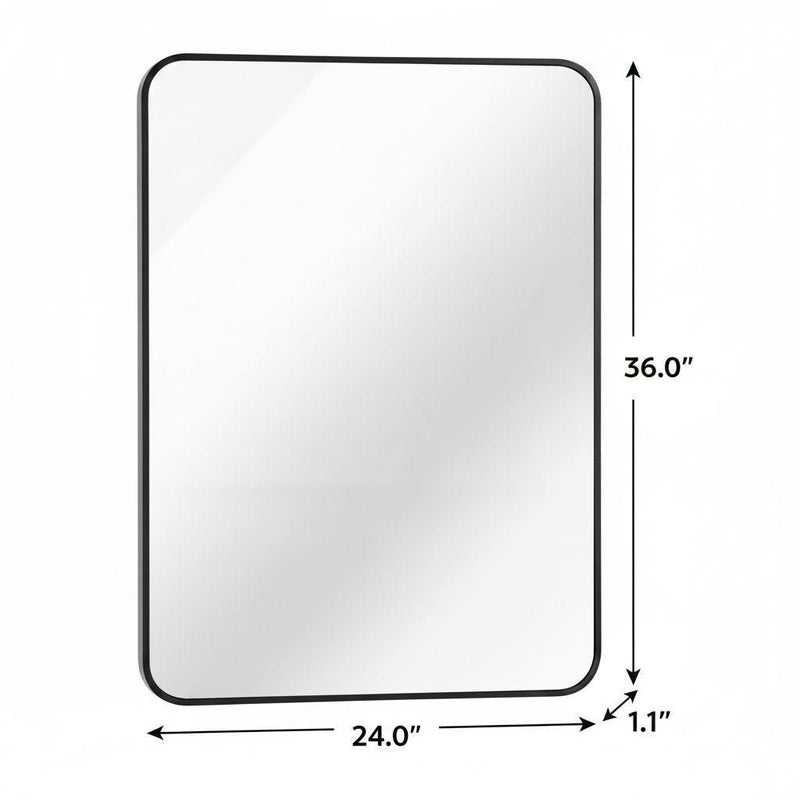 Aluminum Framed Bathroom Vanity Mirror (756060) - Black