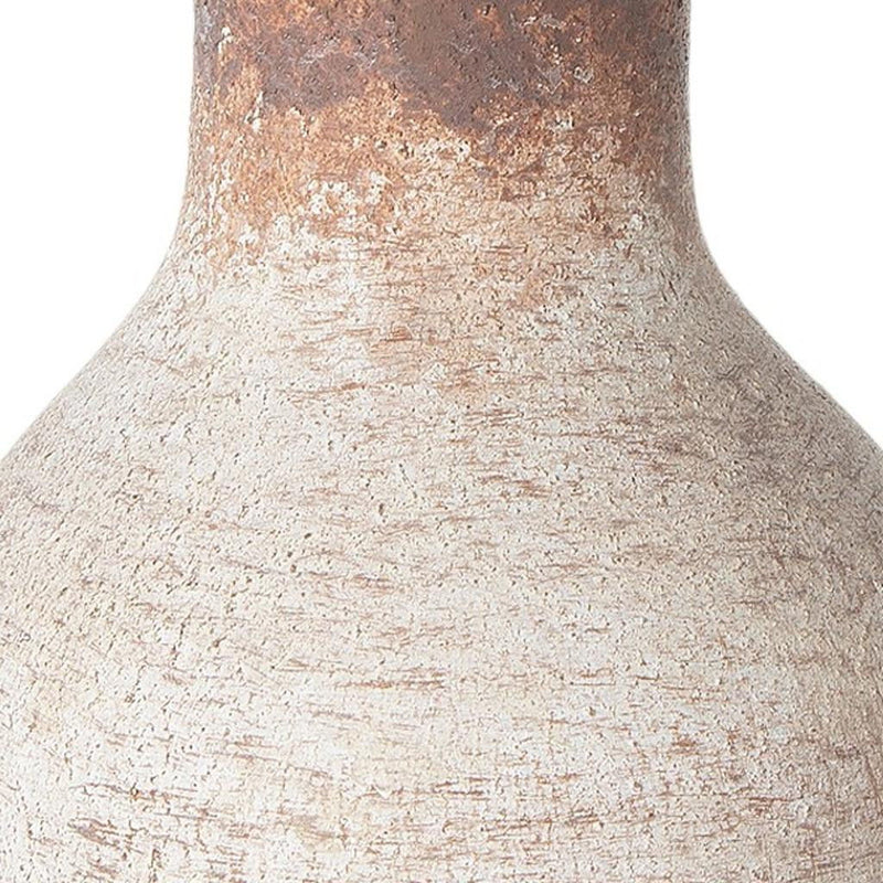 Round Table Vase (568845) - Ivory / Brown