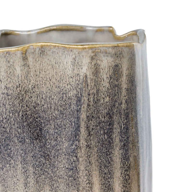 Block Square Table Vase (576766) - Brown / Light Blue / Off White