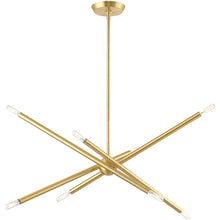 Load image into Gallery viewer, 24" Eight Light Dimmable Chandelier With Shades - Brass
