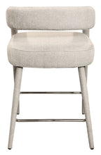 Load image into Gallery viewer, 25" Modern Metal And Fabric Low Back Counter Height Bar Chair - Ivory
