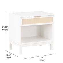 Load image into Gallery viewer, Blake - Cane 1 Drawer Nightstand With Cane Front - White
