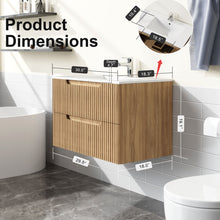 Load image into Gallery viewer, 30&quot; Wall Mounted Bathroom Vanity With Sink, Soft Close System, And Spacious Drawers - Walnut
