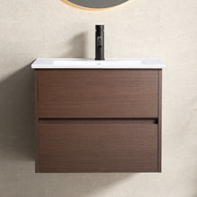 Load image into Gallery viewer, Wall-Mounted Bathroom Vanity, Soft-Close Drawer, Premium Slides - Black Brown
