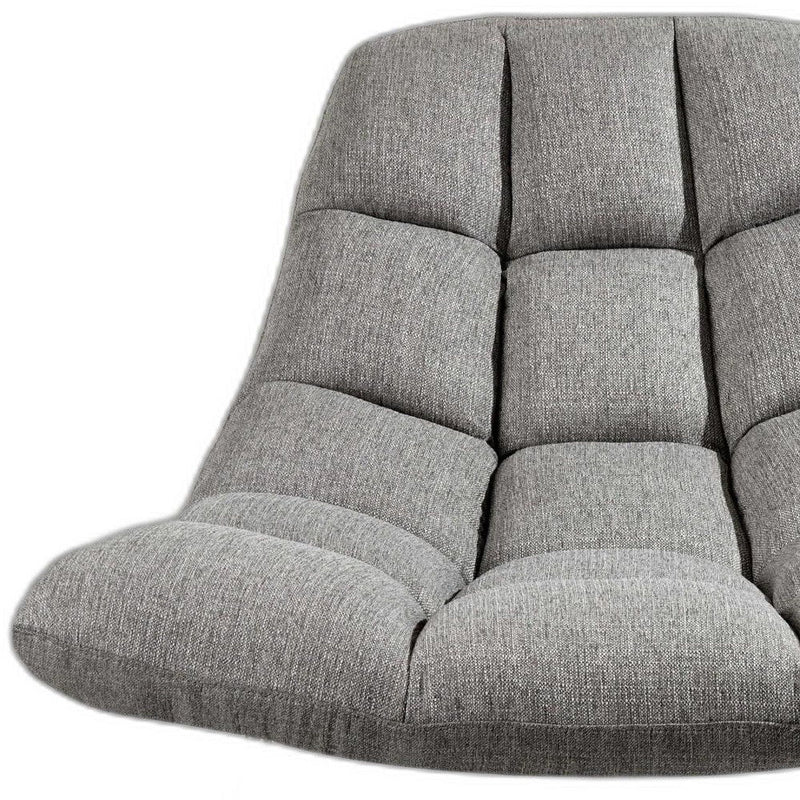 Linen Tufted Butterfly Chair - Gray And Silver