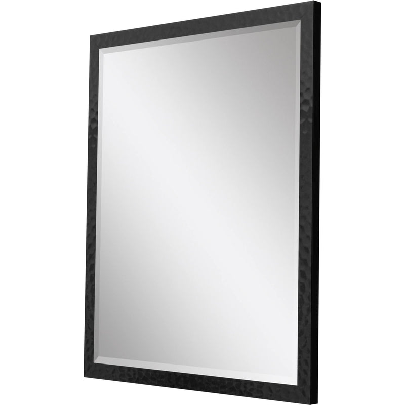 Hammered Geometric Framed Accent Mirror - Black