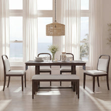 Load image into Gallery viewer, Farmhouse Dining Set With 4 Upholstered Chairs &amp; 1 Bench
