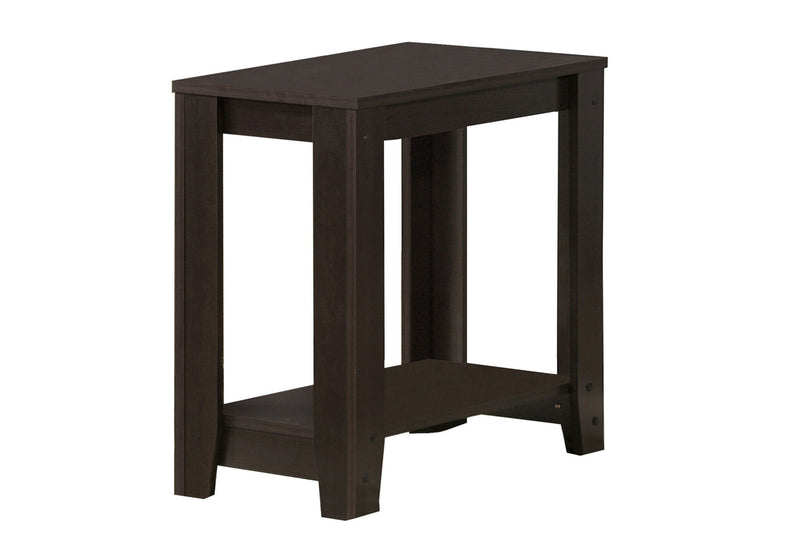 Wood End Table With Shelf - Dark Brown