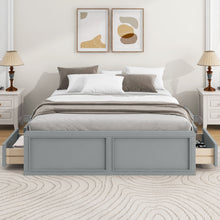 Load image into Gallery viewer, Queen Size Platform Bed Frame With 6 Drawers - Gray

