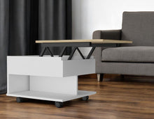 Load image into Gallery viewer, 22" Wood Lift Top Coffee Table With Two Shelves - White
